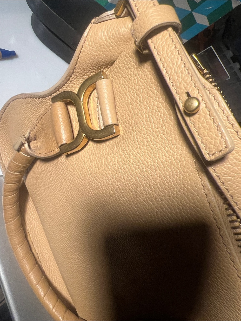 Chloe mini Marcie bag. Leather Satchel with Gold Hardware - Picture 15 of 16